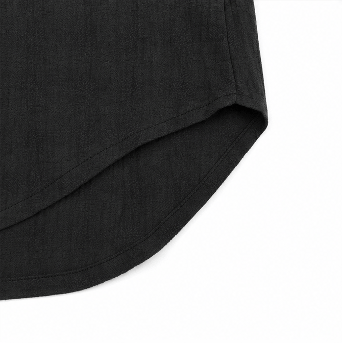 Casuarina Soraya Relaxed V-Neck Top — black curved hem detail